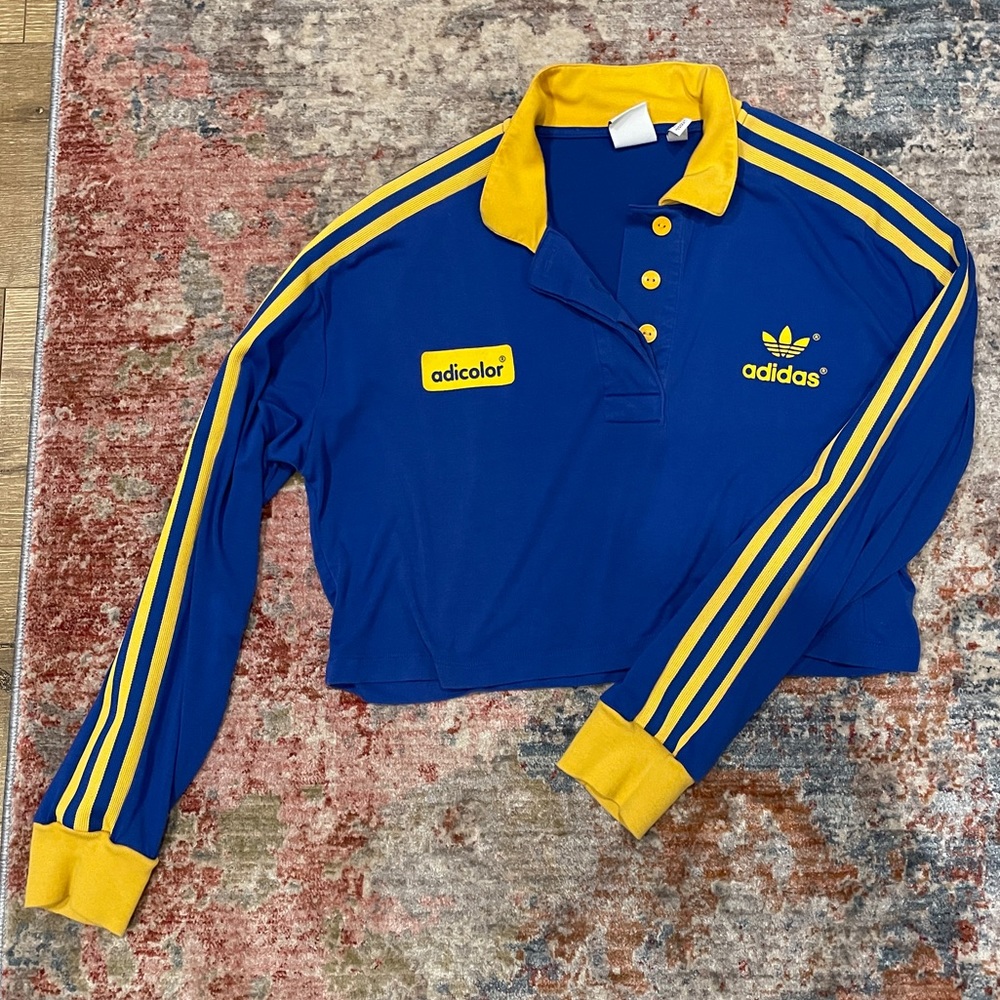 Adidas Adicolor vintage/retro style crop top